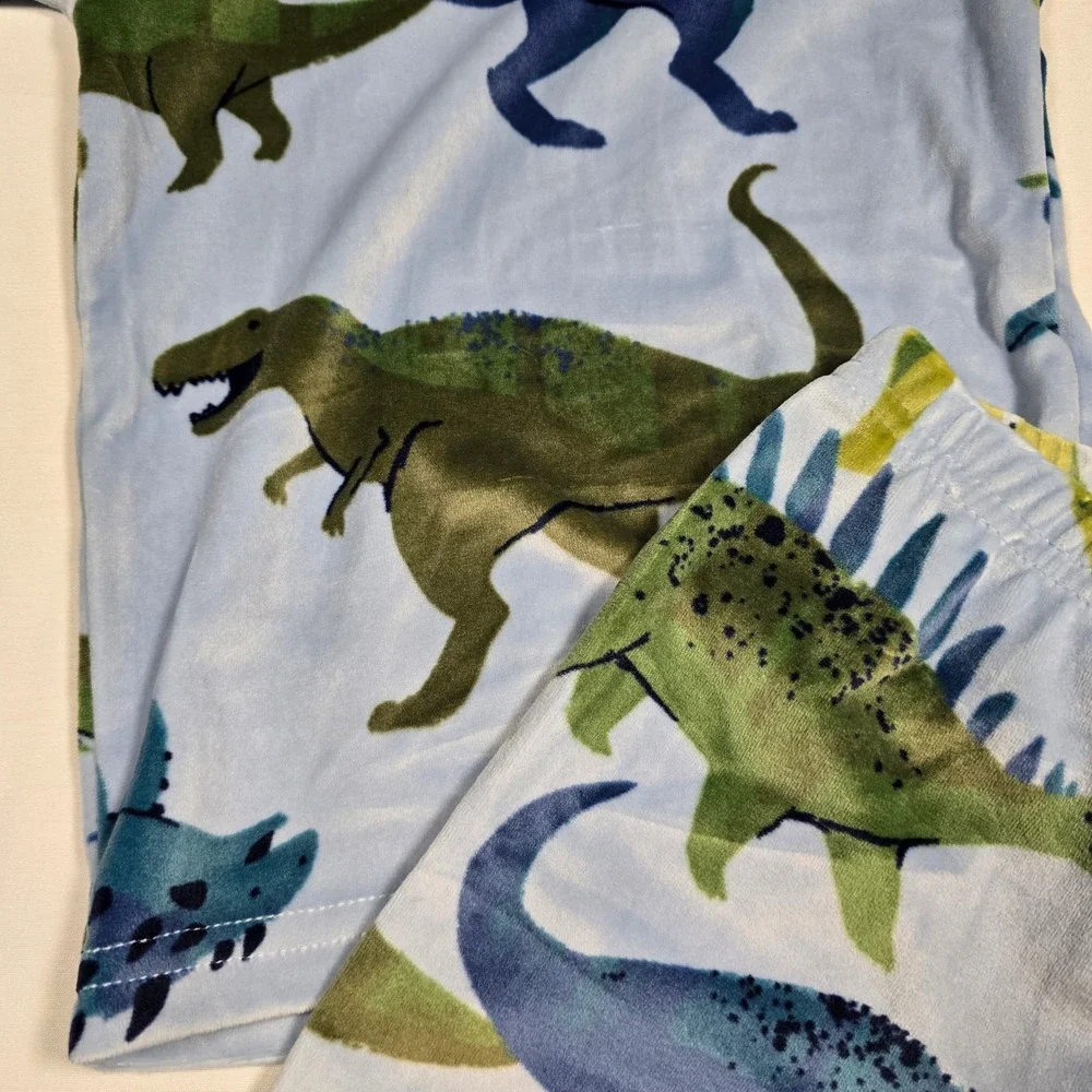 Carters 18mo Boys Blue Dinosaur Fleece‎ Pajama Set 2 Piece NWT